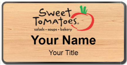 Custom name badges for Sweet Tomatoes
