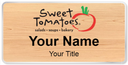 Custom name badges for Sweet Tomatoes