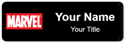 Custom name badges for Marvel