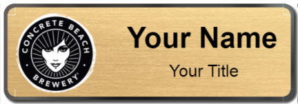 Custom name badges for Concrete Beach Brewery