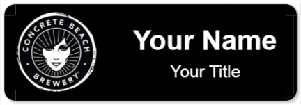 Custom name badges for Concrete Beach Brewery