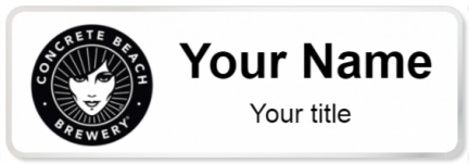 Custom name badges for Concrete Beach Brewery