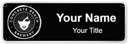 Custom name badges for Concrete Beach Brewery