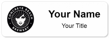 Custom name badges for Concrete Beach Brewery