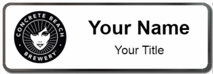 Custom name badges for Concrete Beach Brewery