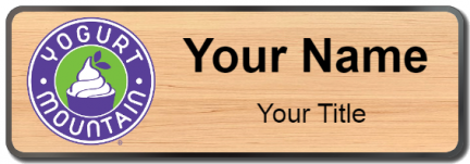 Custom name badges for Yogurt Mountain