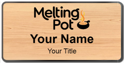 Custom name badges for Melting Pot