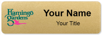 Custom name badges for Flamingo Gardens