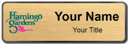 Custom name badges for Flamingo Gardens