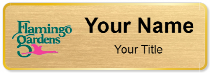 Custom name badges for Flamingo Gardens