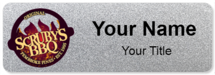Custom name badges for Scrubys BBQ