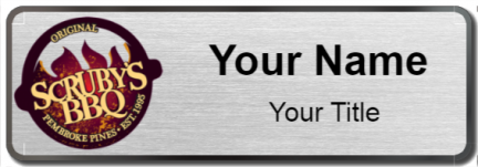 Custom name badges for Scrubys BBQ