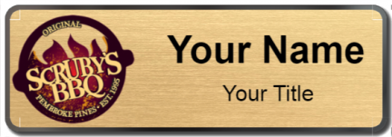 Custom name badges for Scrubys BBQ