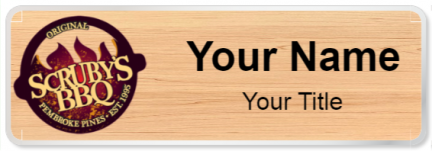 Custom name badges for Scrubys BBQ