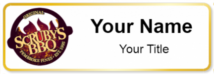 Custom name badges for Scrubys BBQ