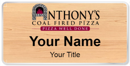 Custom name badges for Anthonys Coal Fired Pizza