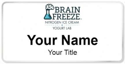 Custom name badges for Brain Freeze Ice Cream Lab