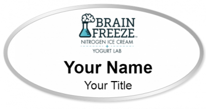 Custom name badges for Brain Freeze Ice Cream Lab