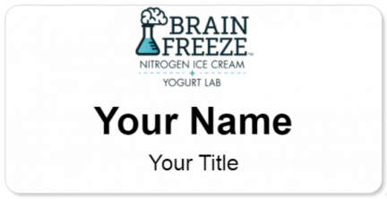 Custom name badges for Brain Freeze Ice Cream Lab