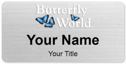 Custom name badges for Butterfly World