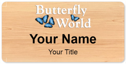 Custom name badges for Butterfly World