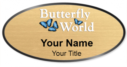 Custom name badges for Butterfly World