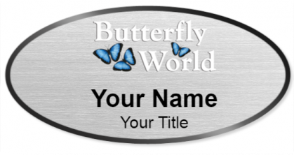 Custom name badges for Butterfly World
