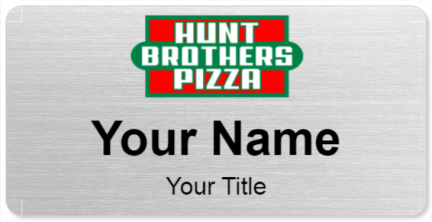 Custom name badges for Hunt Brothers Pizza