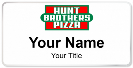 Custom name badges for Hunt Brothers Pizza