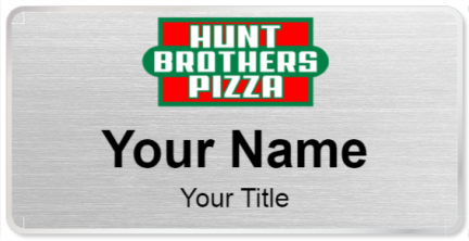 Custom name badges for Hunt Brothers Pizza