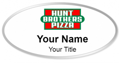 Custom name badges for Hunt Brothers Pizza