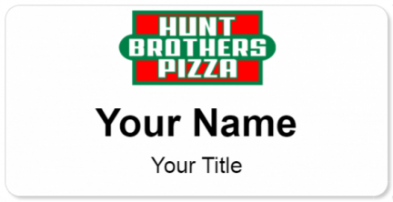 Custom name badges for Hunt Brothers Pizza