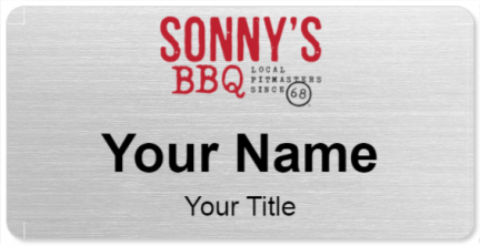 Custom name badges for Sonnys BBQ