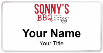 Custom name badges for Sonnys BBQ
