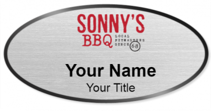 Custom name badges for Sonnys BBQ