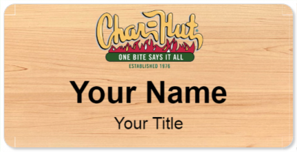 Custom name badges for Char Hut