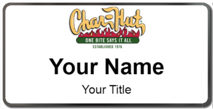 Custom name badges for Char Hut