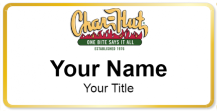 Custom name badges for Char Hut