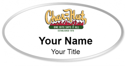 Custom name badges for Char Hut
