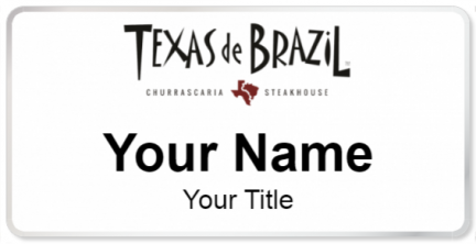Custom name badges for Texas de Brazil