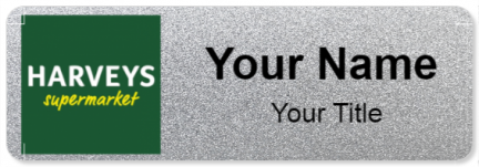 Custom name badges for Harveys Supermarket