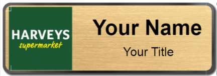 Custom name badges for Harveys Supermarket
