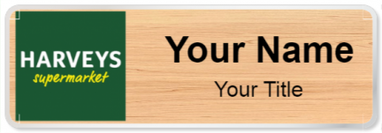 Custom name badges for Harveys Supermarket