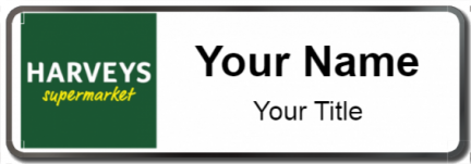 Custom name badges for Harveys Supermarket