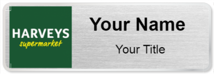 Custom name badges for Harveys Supermarket
