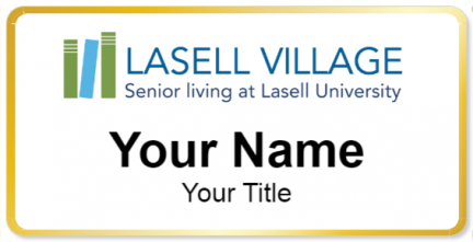Custom name badges for Lasell Village