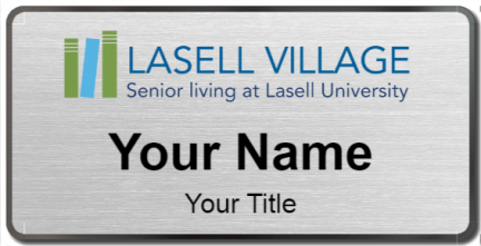 Custom name badges for Lasell Village