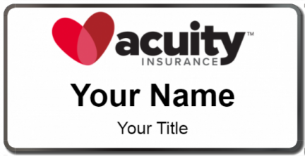 Custom name badges for Acuity Insurance