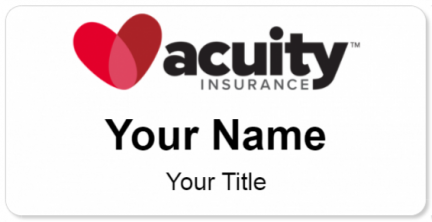 Custom name badges for Acuity Insurance
