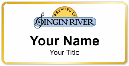 Custom name badges for Singin River Brewing